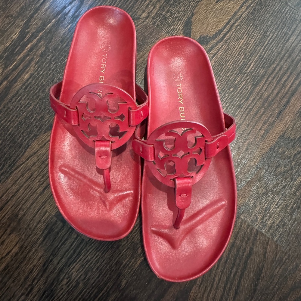 Tory Burch red leather sandals size 7.5